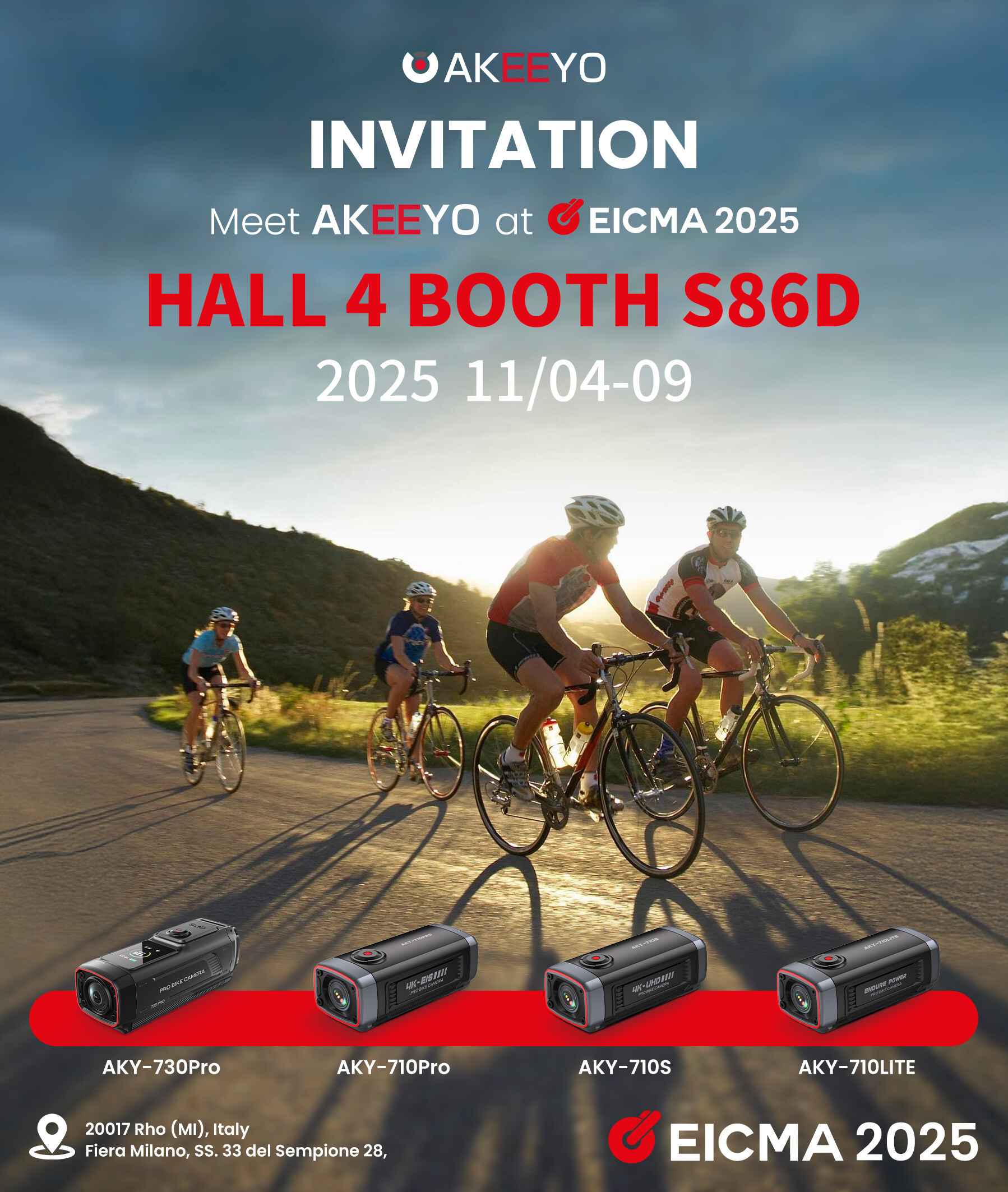 AKEEYO showcases next-generation AKY-710 Lite and AKY-730 Pro at EICMA 2025. Hall 4, Booth S86d, Nov 4–9, Fiera Milano, Rho. AKEEYO showcases next-generation AKY-710 Lite and AKY-730 Pro at EICMA 2025. Hall 4, Booth S86d, Nov 4–9, Fiera Milano, Rho.