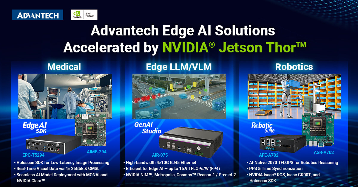Advantech Edge AI Solutions Accelerated by NVIDIA Jetson Thor Advantech Edge AI Solutions Accelerated by NVIDIA Jetson Thor