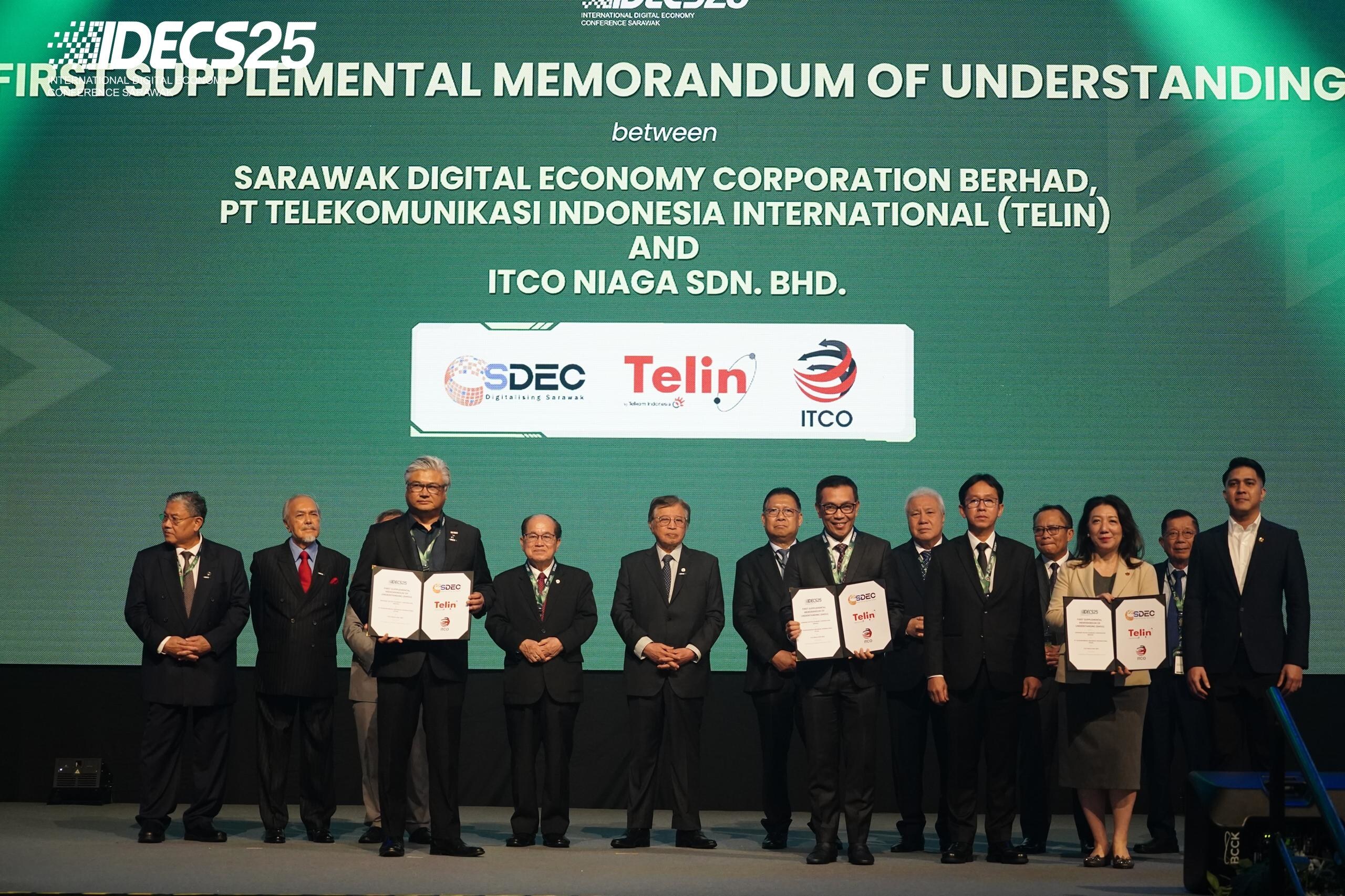 Telin, SDEC, and ITCO signs MoU for strategic collaboration at at IDECS 2025 to develop the Indonesia Cable Express II (ICE II) subsea cable, connecting Singapore, Indonesia, and North Asia to strengthen regional digital infrastructure
