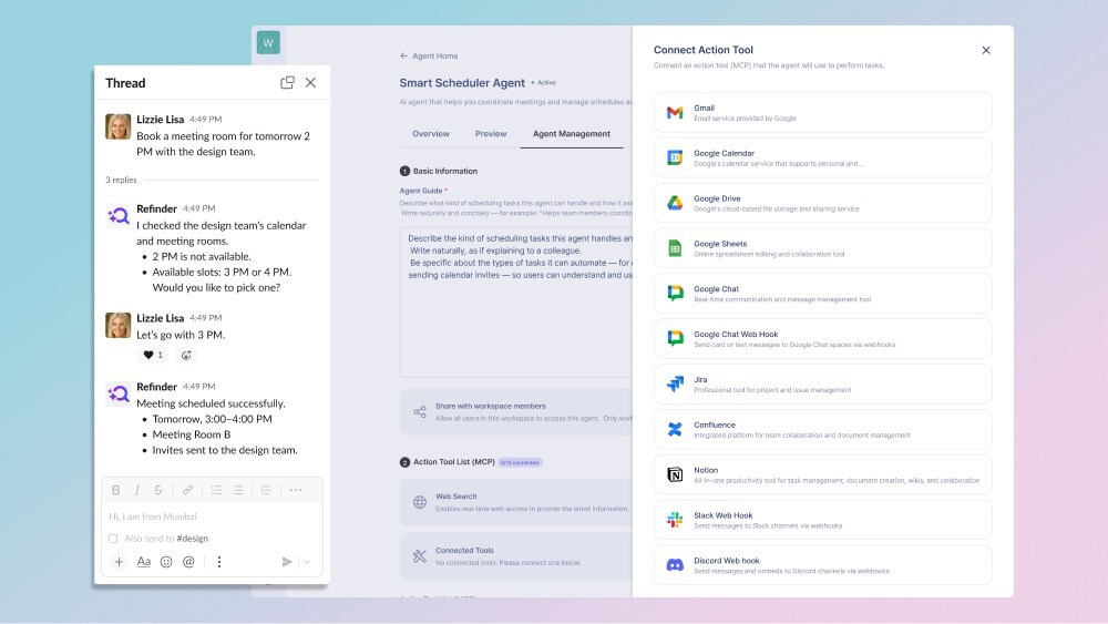 Refinder AI Agent Brings End-to-End Task Automation to Slack and Google Chat