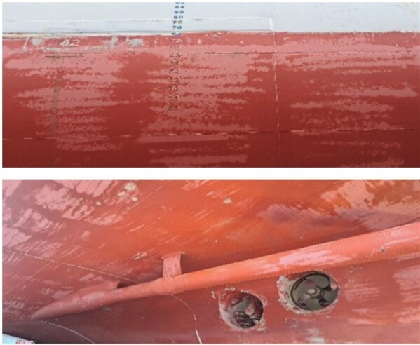 采用AQUATERRAS的德国豪华邮轮完成三年巡航后，船体底部无生物附着痕迹