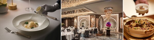 香港 JW 万豪酒店万豪金殿的杏汁琵琶燕、万豪金殿、杭州 JW 万豪酒店万豪中餐厅的主厨限定腊味煲仔饭