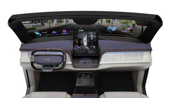 Hyundai Mobis will showcase its latest mobility technologies to global customers at CES 2026. Shown here is the M.VICS 7.0 cockpit integrated solution, featuring the CES Innovation Award–winning Holographic Windshield Display.