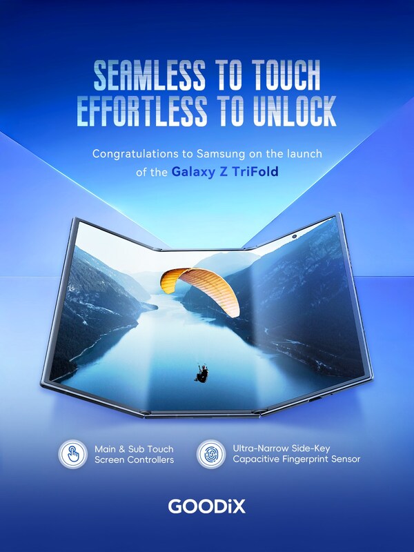 Goodix Powers Samsung’s Galaxy Z TriFold with Advanced Foldable Touch and Fingerprint Solutions (PRNewsfoto/Goodix Technology)