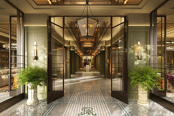 伦敦瑞吉酒店大堂门口 (效果图) 伦敦瑞吉酒店大堂门口 (效果图)