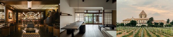 從左至右：Public House Bangkok （泰國）、Yoruya （日本）、 Hotel Irada （印度）