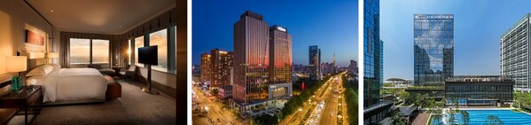 圖片從左至右依次為：沈陽康萊德酒店、哈爾濱會(huì)展中心希爾頓酒店、深圳國際會(huì)展中心希爾頓酒店