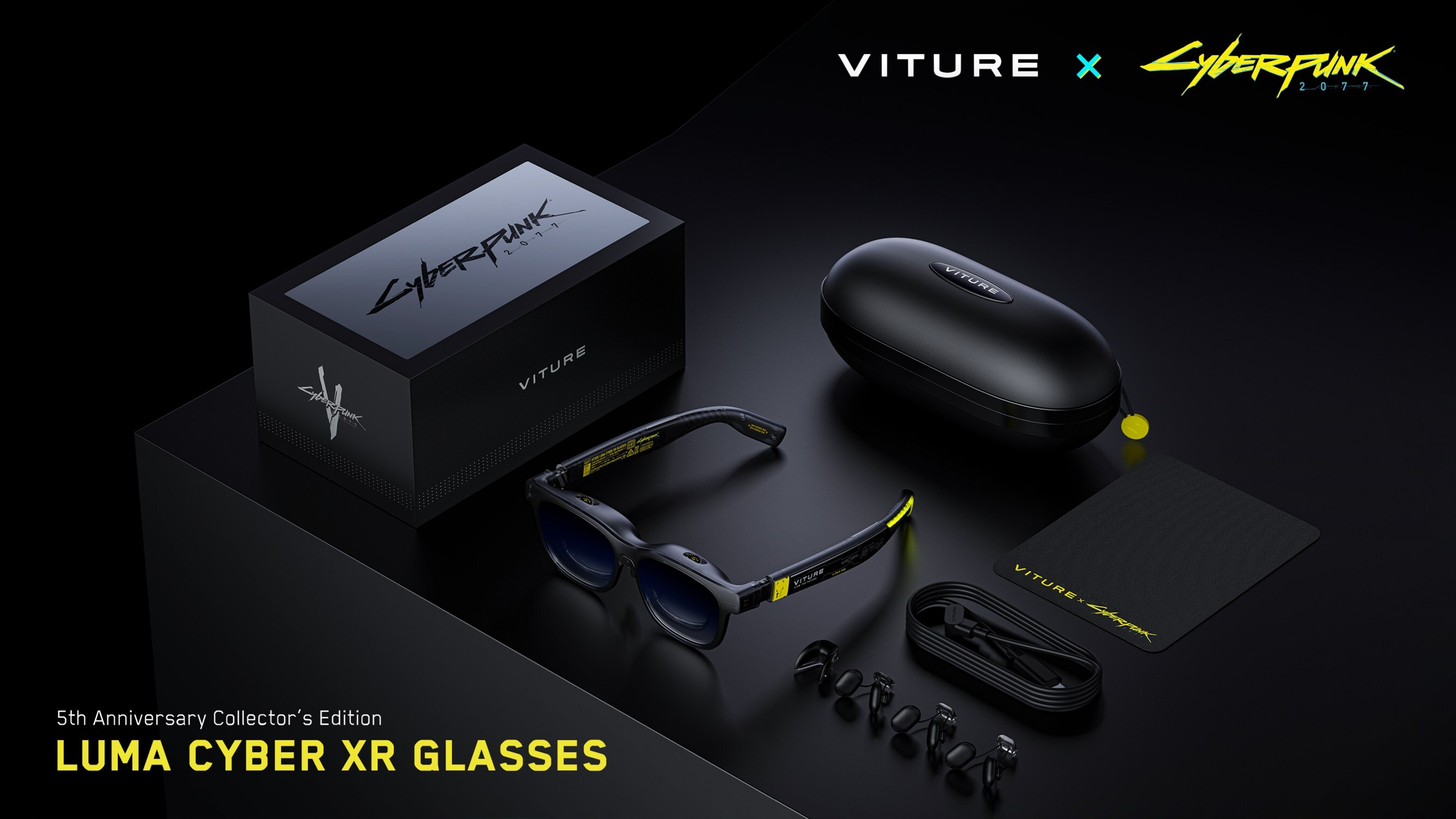 Limited to 10,000 serialized units worldwide, the exclusive XR glasses celebrate five years of Night City with cutting-edge immersion, luminous design, and next-level portability.