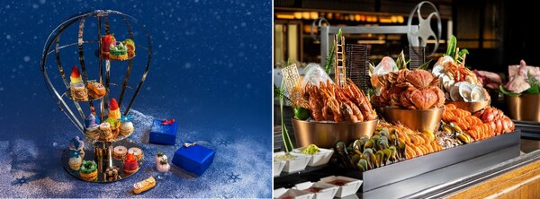 從左至右：深圳前海華僑城艾美酒店“冬日艾聚”主題下午茶，節(jié)日自助晚餐