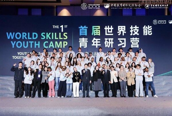 Group photo of guests and participants at the World Skills Youth Camp