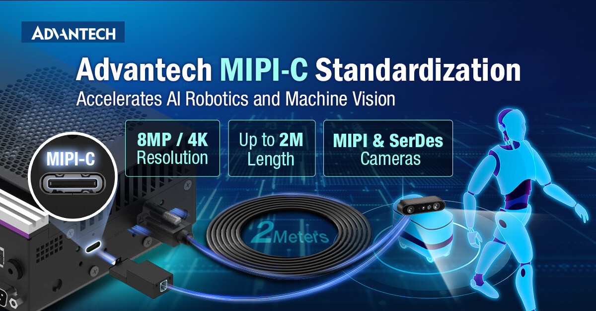 Advantech MIPI-C standardization for AI robotics and machine vision