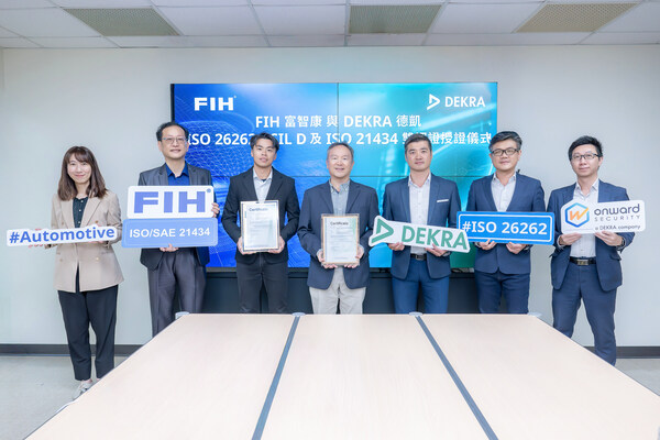 FIH’s Automotive Electronics Team team poses for a group photo with the expert team from DEKRA