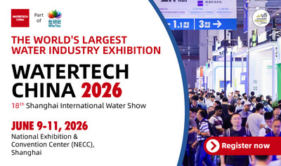 WATERTECH CHINA 2026: 18th Shanghai International Water Show, June 9-11, at NECC Shanghai WATERTECH CHINA 2026: 18th Shanghai International Water Show, June 9-11, at NECC Shanghai