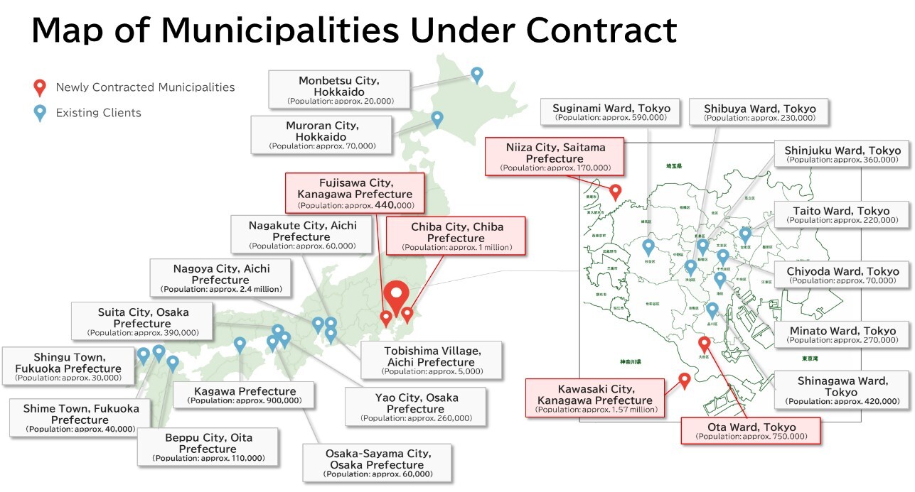 Map of Municipalities Under Contract