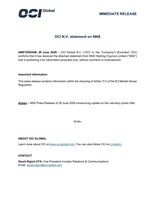 OCI N.V. statement on NNS